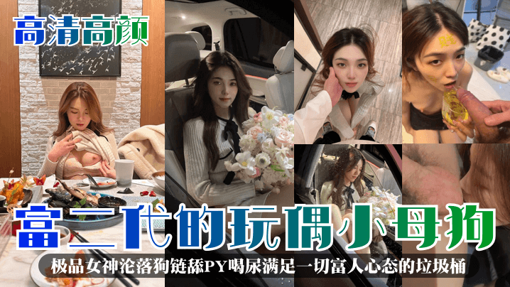 高清高颜极品女神沦为富二代狗奴 舔屁眼喝尿调教